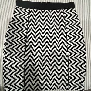Black and White Zigzag Skirt
